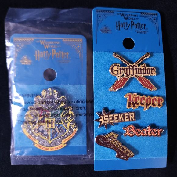 Universal Studios Wizarding World Of Harry Potter Gryffindor Quidditch 6 Pin Set - Picture 1 of 6